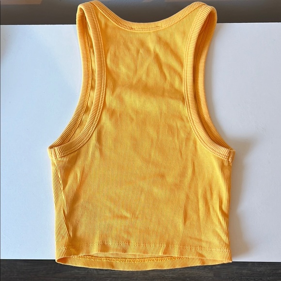 Zara Basic Ribbed Fitted Tank Orange - Picture 2 of 4